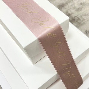 Satinband God Jul & Gott Nytt År Dimrosa