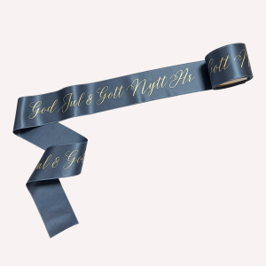 Satinband God Jul & Gott Nytt År Dimblå