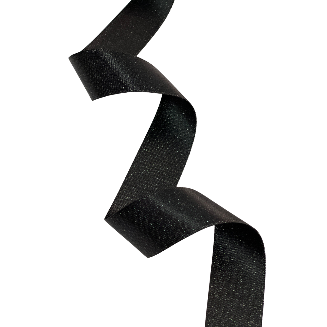 Satinband Glitz Svart