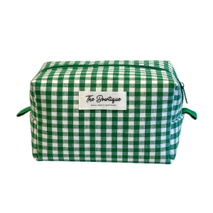 Make Up Box Gingham Mörkgrön