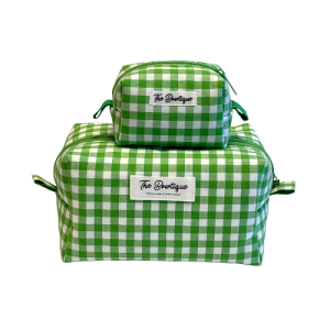 Make Up Box Gingham Äppelgrön