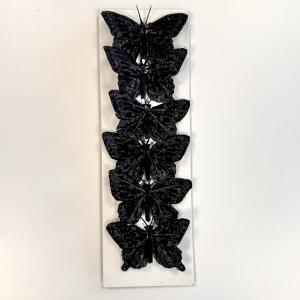 Fjärilar Glitter Svart