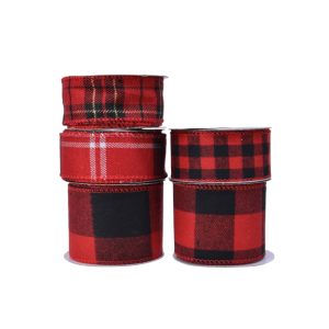 Dekorband Ståltråd Flanellmix Röd