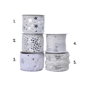 Dekorband Ståltråd Pälsmix Vit Silver