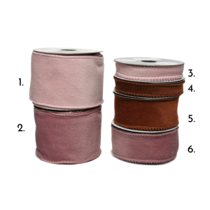 Dekorband Ståltråd Sammet Rosa Brun