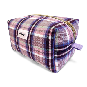 DIY-kit Make-Up Box Flanell Tartan Lila