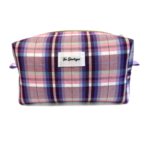 DIY-kit Make-Up Box Flanell Tartan Lila