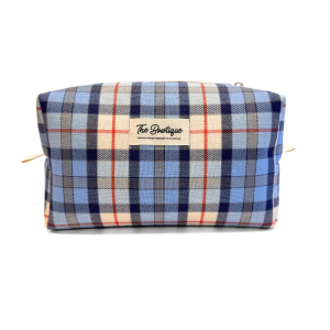 DIY-kit Make-Up Box Flanell Tartan Ljusblå
