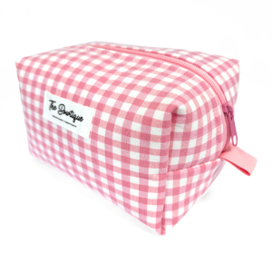 Necessär Make-Up Box Gingham Rosa