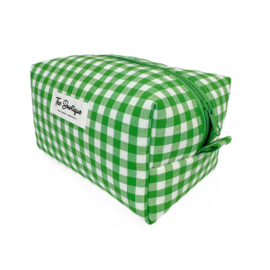 Necessär Make-Up Box Vintage Check Grön