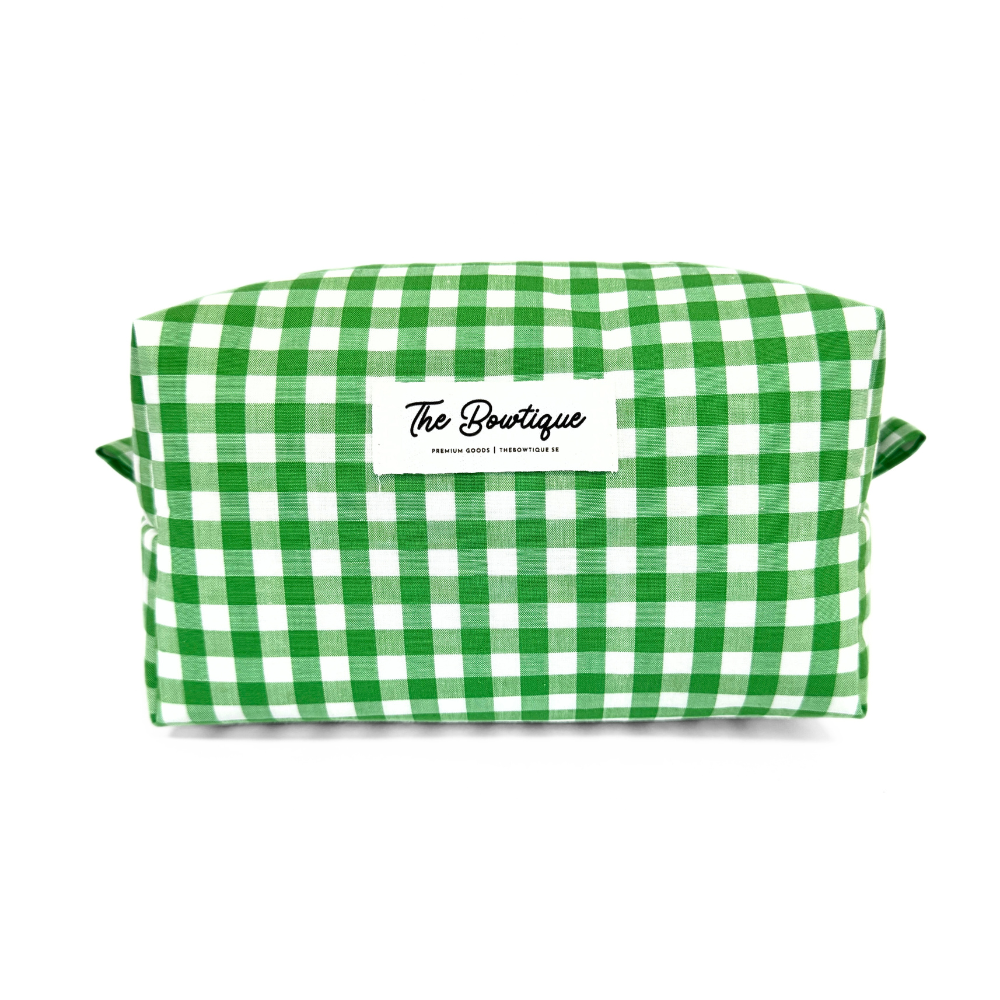 Necessär Make-Up Box Vintage Check Grön