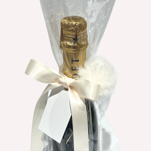 Presentetikett Rosett Pom Antikvit