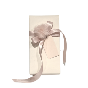 Presentetikett Rosett Pom Puderrosa