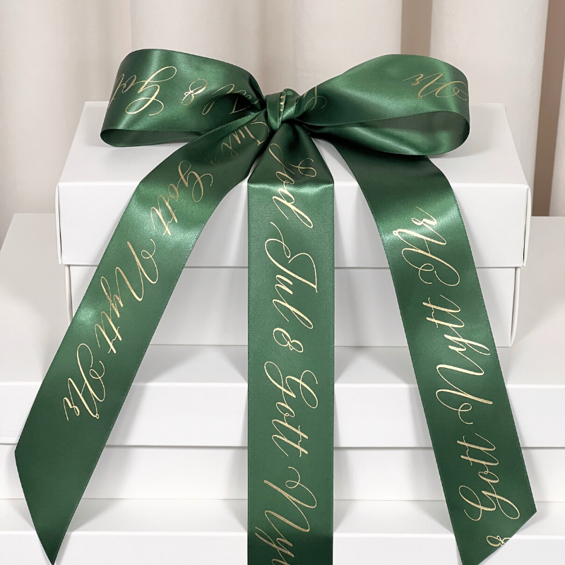 Satinband God Jul & Gott Nytt År Grön