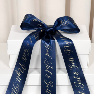 Satinband God Jul & Gott Nytt År Mörkblå