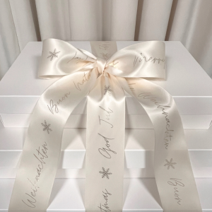 Satinband Merry Christmas Antikvit Guld