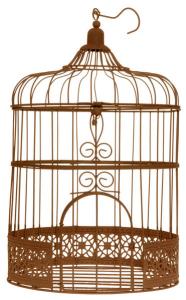 Fågelbur Rustic Rund Rostbrun