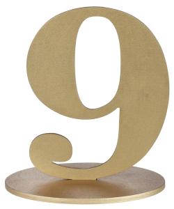 Siffra 9 På Fot Guld