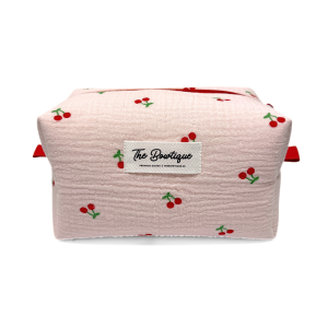 Tyg Muslin Cherry Mini Rosa