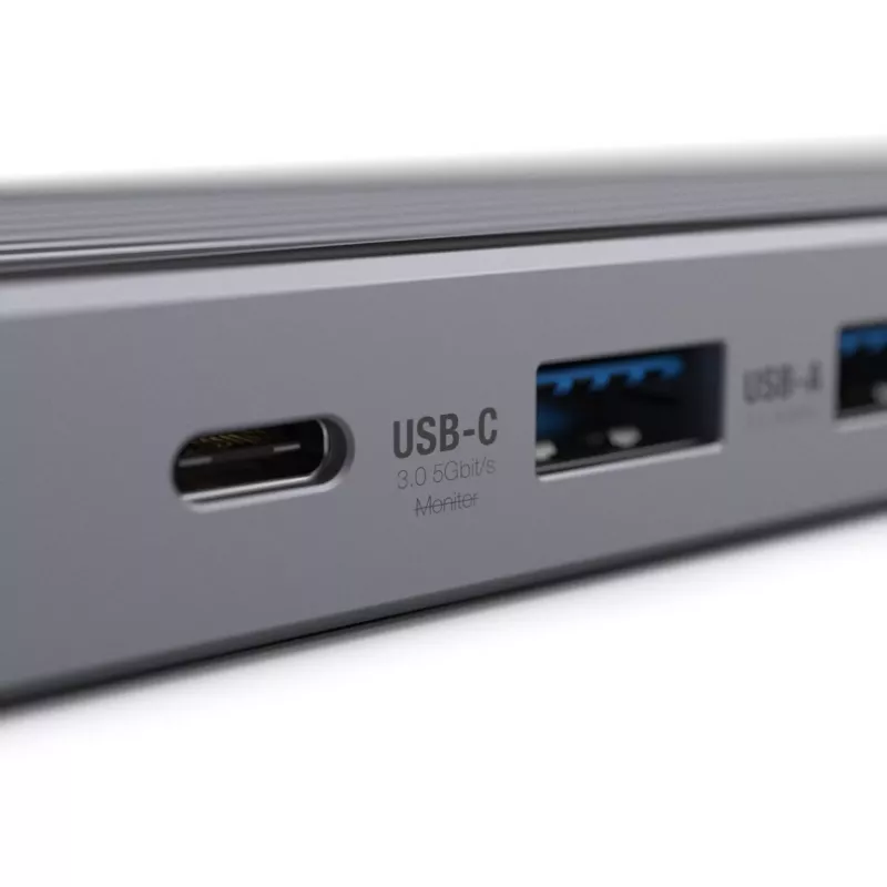 Unisynk 10 Port USB-C Hub 4K 60Hz 100W Grå