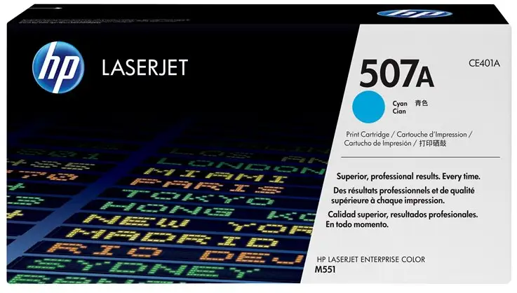 HP 507A Cyan original LaserJet tonerkassett (CE401A)