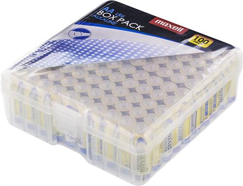 Maxell Box Pack, LR06 / AA batterier, alkaliska, 1,5V, 100-pack