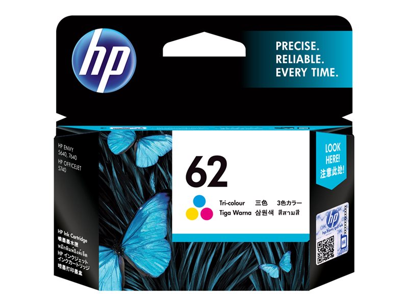 HP 62 - 4.5 ml - färg (cyan, magenta, gul) - original - bläckpatron
