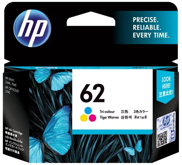 HP 62 - 4.5 ml - färg (cyan, magenta, gul) - original - bläckpatron
