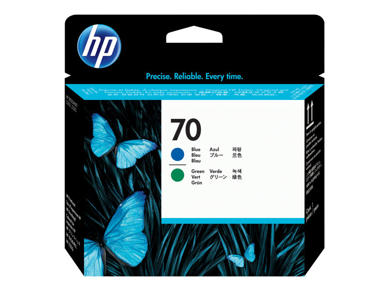 HP 70 - Blå, grön - skrivhuvud