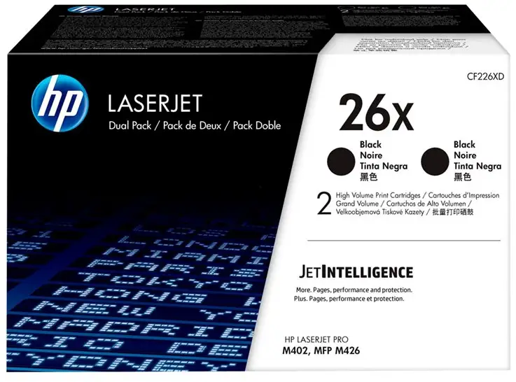 HP 26X - 2-pack - Lång livslängd - svart - original - LaserJet - tonerkassett