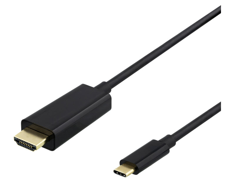 DELTACO USB-C till HDMI-kabel, 4K@60Hz - 2m