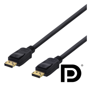 DELTACO DisplayPort-kabel, 3m, 4K UHD, DP 1.2, svart