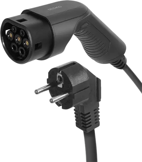 Deltaco e-Charge Schuko till Typ 2-laddkabel 5 m
