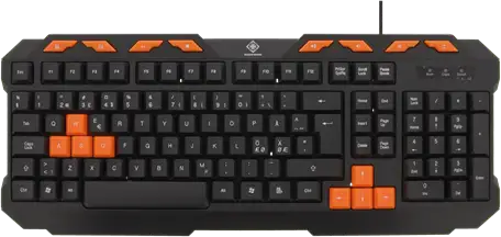 DELTACO GAMING tangentbord, USB, nordisk layout, svart/orange