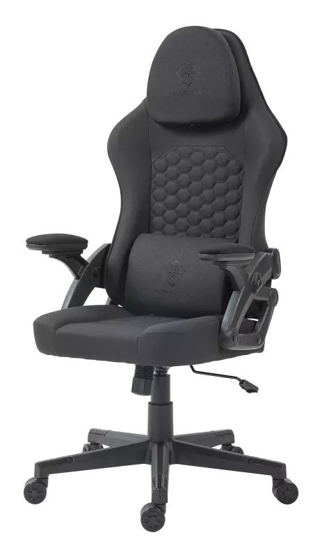 Deltaco DC130 Gamingstol i svart med mjukt linnetyg