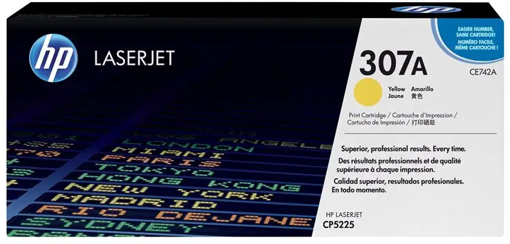HP 307A gul original LaserJet tonerkassett (CE742A)