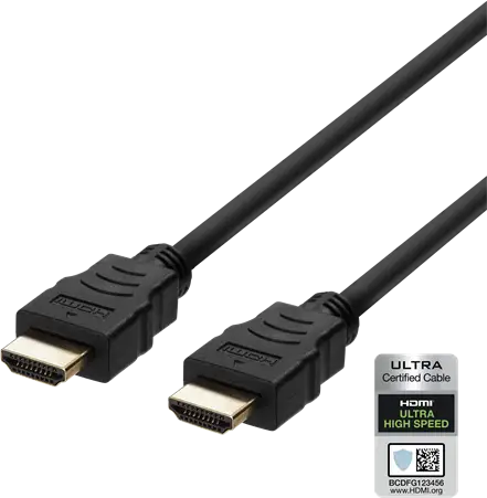 DELTACO Ultra High Speed HDMI-kabel, 2m, eARC