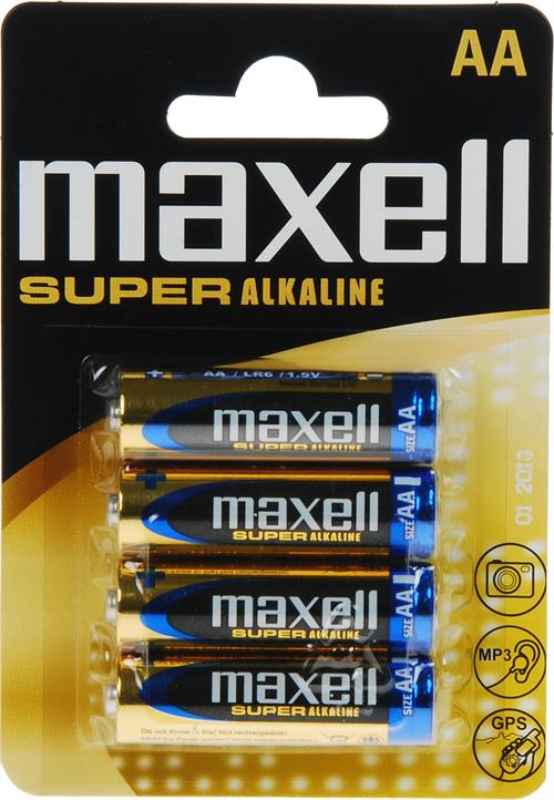 Maxell Super Alkaline, LR06 / AA batterier, 1,5V, 4-pack