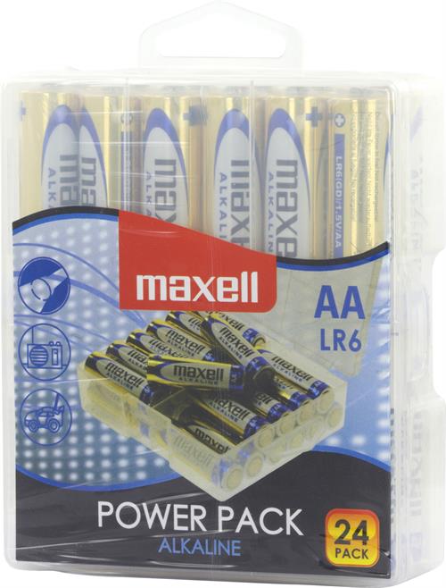 Maxell Power Pack Alkaline, LR06 / AA batterier, 1,5V, 24-pack