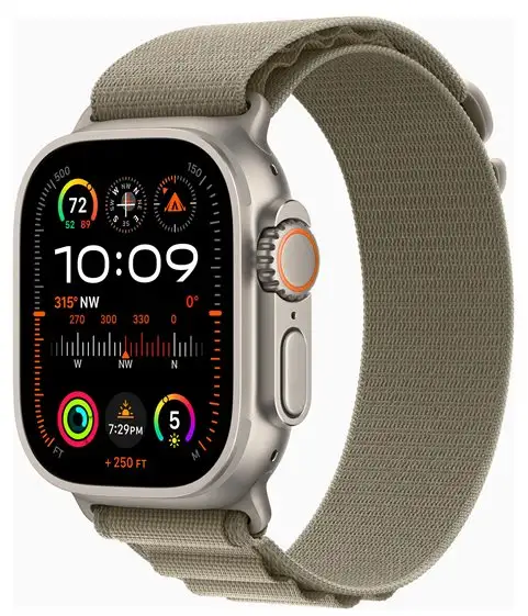 Apple Watch Ultra 2 Titan med Alpine Loop oliv 64 GB