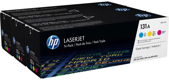 HP 131A - 3-pack - gul, cyan, magenta - original - LaserJet - tonerkassett