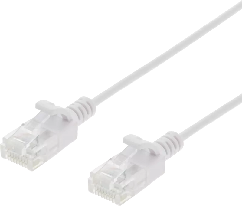 Deltaco Ultra Slim U/UTP Cat.6 patchkabel, 2,6mm, 1,5m, vit