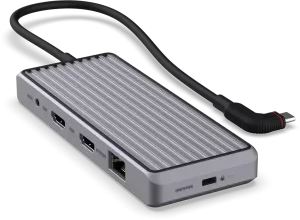 Unisynk 10 Port USB-C Hub 4K 60Hz 100W Grå