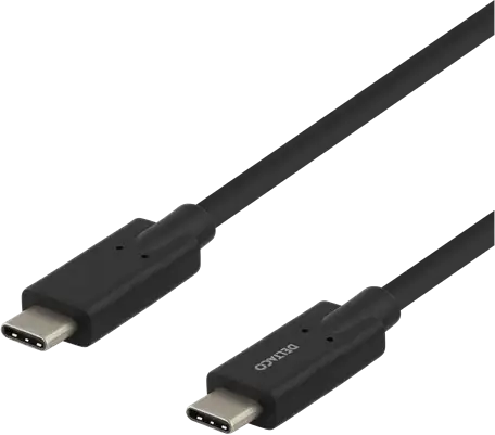 DELTACO USB-C till USB-C kabel, 5 Gbit/s, 5A, 2 m, svart