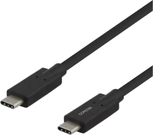 DELTACO USB-C till USB-C kabel, 5 Gbit/s, 5A, 2 m, svart