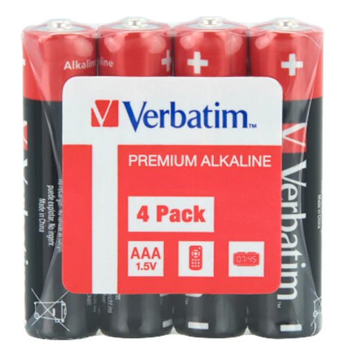 Verbatim AAA Alkaliska batterier, 1.5 V, 4-pack