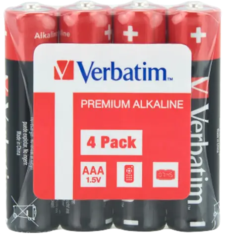 Verbatim AAA Alkaliska batterier, 1.5 V, 4-pack