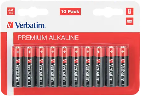 Verbatim AA Alkaliska batterier, 1,5V, 10-pack, svart