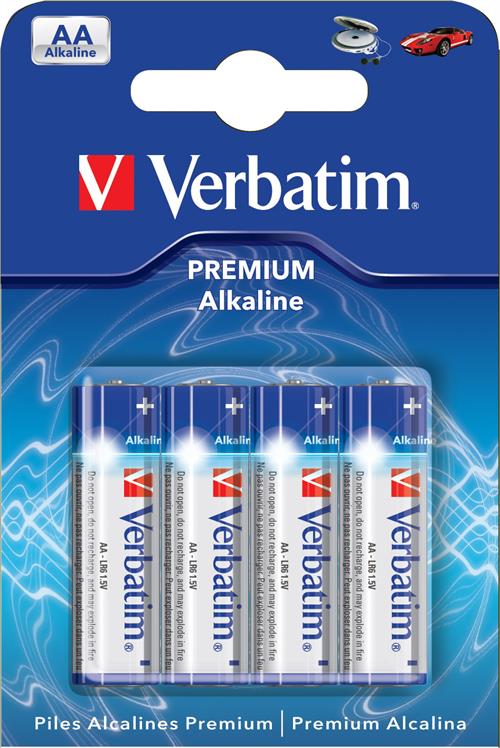 Verbatim Premium Alkaline, LR06 / AA batterier, 1,5V, 4-pack