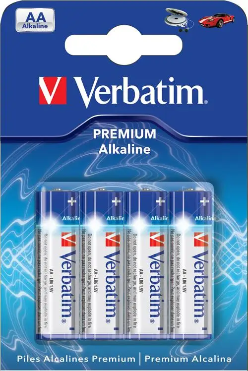 Verbatim Premium Alkaline, LR06 / AA batterier, 1,5V, 4-pack